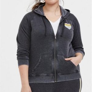 Torrid Black burnout fleece hoodie